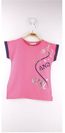 Toontoy Kız Çocuk Just And Girl Baskılı Kol Detaylı Tişört