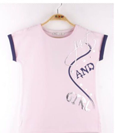 Toontoy Kız Çocuk Just And Girl Baskılı Kol Detaylı Tişört