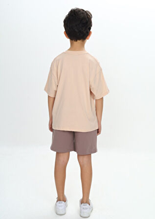 Toontoy Erkek Çocuk Unlimited Yazı Baskılı Şortlu Takım