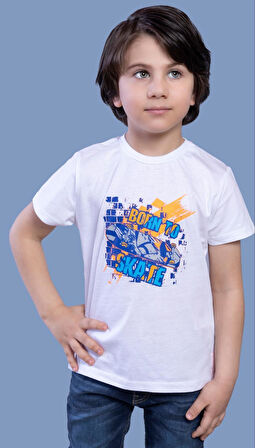 Toontoy Erkek Çocuk Born To Skate Baskılı Tişört