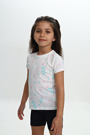 Toontoy Kız Çocuk Komple Lale Baskılı Tişört