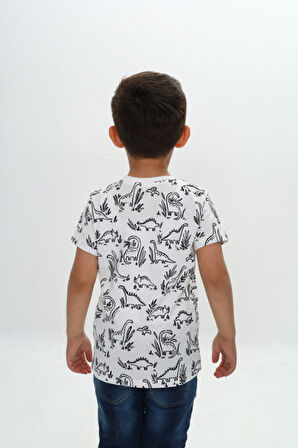 Toontoy Erkek Çocuk Komple Dinazor Baskılı Tişört