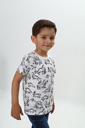 Toontoy Erkek Çocuk Komple Dinazor Baskılı Tişört