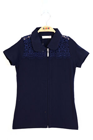 Toontoy Kız Çocuk Fermuar Kaptamalı Tişört