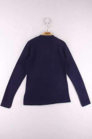 Toontoy Kız Çocuk Önü Dantelli Okul Tişört