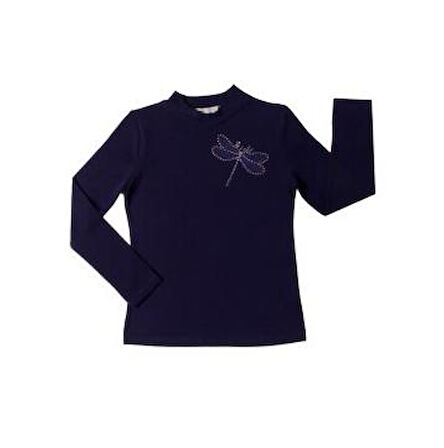 Toontoy Kız Çocuk Önü Taş İşlemeli Okul Tişört