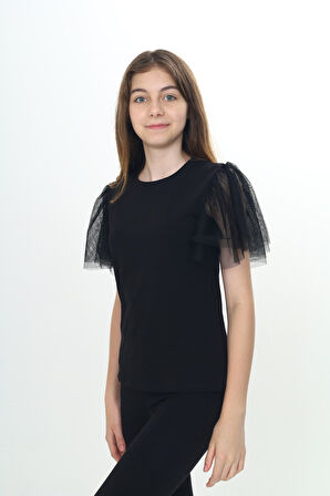 Toontoy Kız Çocuk Tüllü Tişört