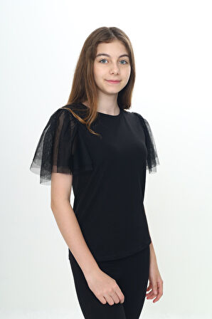 Toontoy Kız Çocuk Tüllü Tişört