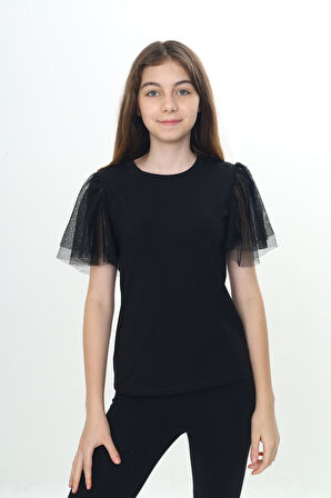 Toontoy Kız Çocuk Tüllü Tişört