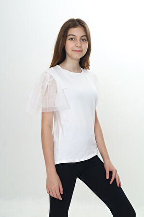 Toontoy Kız Çocuk Tüllü Tişört