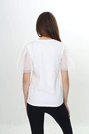 Toontoy Kız Çocuk Tüllü Tişört