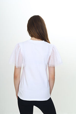 Toontoy Kız Çocuk Tüllü Tişört