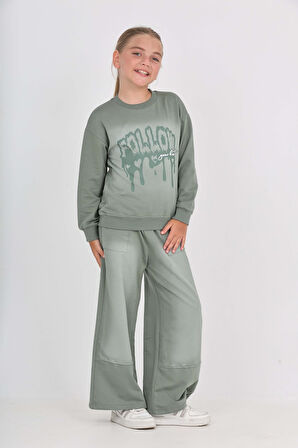 Toontoy Kız Çocuk Follow Baskılı Eşofman Takım