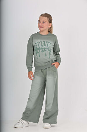 Toontoy Kız Çocuk Follow Baskılı Eşofman Takım