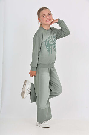 Toontoy Kız Çocuk Follow Baskılı Eşofman Takım