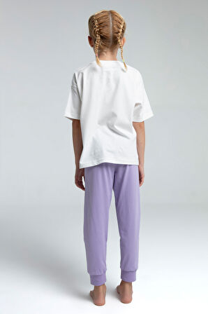 Toontoy Kız Çocuk Önü Baskılı Pijama Takım