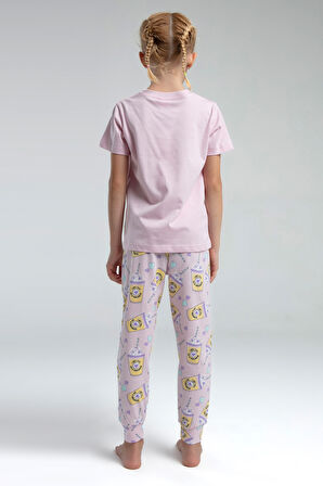Toontoy Kız Çocuk Komple Baskılı Pijama Takım