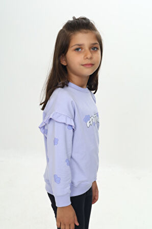 Toontoy Kız Çocuk Fantasy Çiçek Baskılı Sweatshirt
