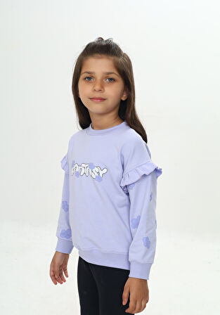 Toontoy Kız Çocuk Fantasy Çiçek Baskılı Sweatshirt