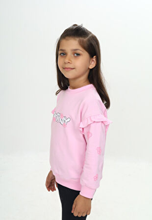 Toontoy Kız Çocuk Fantasy Çiçek Baskılı Sweatshirt