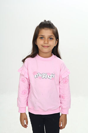 Toontoy Kız Çocuk Fantasy Çiçek Baskılı Sweatshirt