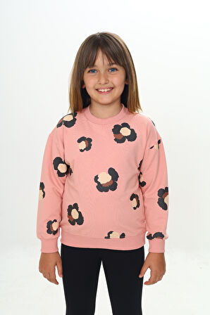 Toontoy Kız Çocuk Pano Baskılı Sweatshirt