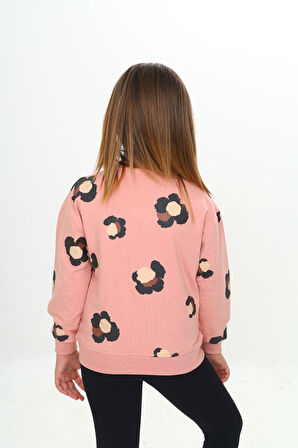 Toontoy Kız Çocuk Pano Baskılı Sweatshirt