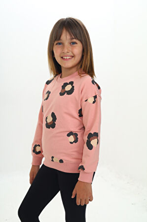 Toontoy Kız Çocuk Pano Baskılı Sweatshirt
