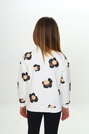 Toontoy Kız Çocuk Pano Baskılı Sweatshirt