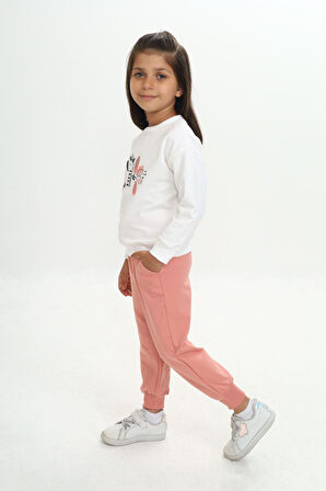 Toontoy Kız Çocuk Zürafa Baskılı Eşofman Takım