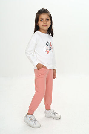 Toontoy Kız Çocuk Zürafa Baskılı Eşofman Takım