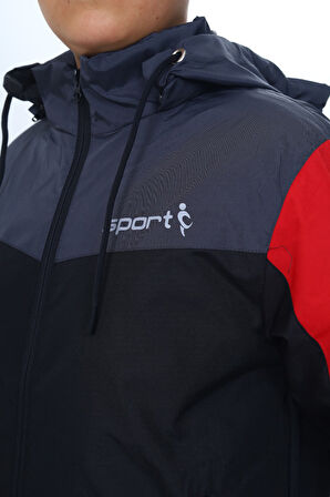 Toontoy Erkek Çocuk Sport Baskılı Kapüşonlu Yağmurluk