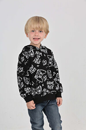 Toontoy Erkek Çocuk Oyun Baskılı Sweatshirt