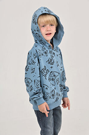 Toontoy Erkek Çocuk Oyun Baskılı Sweatshirt