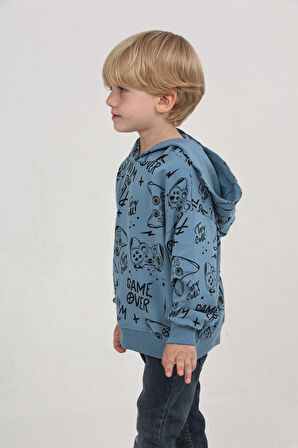 Toontoy Erkek Çocuk Oyun Baskılı Sweatshirt
