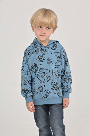 Toontoy Erkek Çocuk Oyun Baskılı Sweatshirt