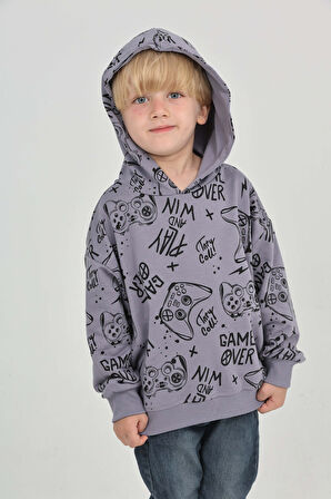Toontoy Erkek Çocuk Oyun Baskılı Sweatshirt