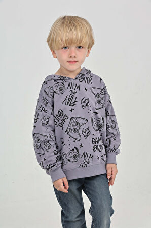 Toontoy Erkek Çocuk Oyun Baskılı Sweatshirt