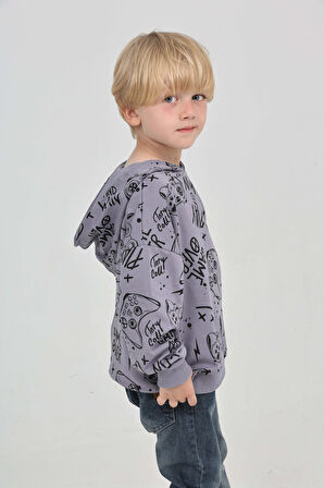 Toontoy Erkek Çocuk Oyun Baskılı Sweatshirt