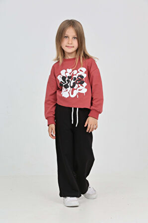 Toontoy Kız Çocuk Nice Baskılı Eşofman Takım