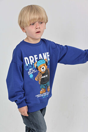 Toontoy Erkek Çocuk Dreamer Ayı Baskılı Sweatshirt