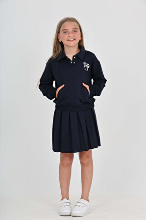 Toontoy Kız Çocuk Fiyonk Nakışlı Etekli Takım