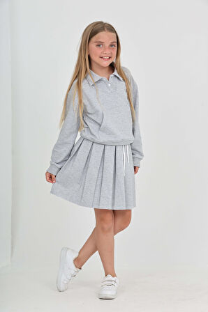 Toontoy Kız Çocuk Fiyonk Nakışlı Etekli Takım