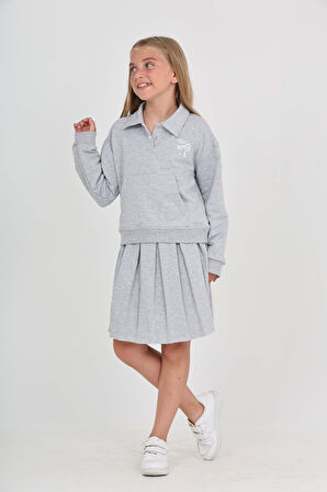 Toontoy Kız Çocuk Fiyonk Nakışlı Etekli Takım