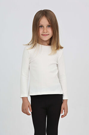 Toontoy Kız Çocuk Okul Omuz Çıtçıtlı Tişört