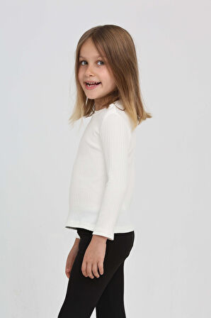 Toontoy Kız Çocuk Okul Omuz Çıtçıtlı Tişört