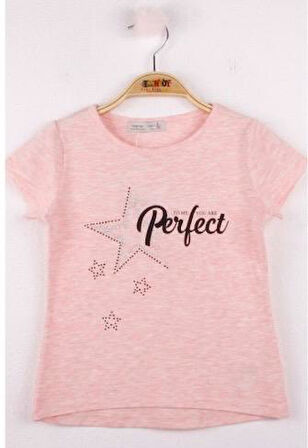 Toontoy Kız Çocuk Perfect Yıldız Baskılı Tişört