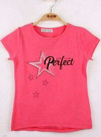 Toontoy Kız Çocuk Perfect Yıldız Baskılı Tişört