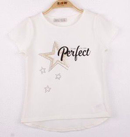 Toontoy Kız Çocuk Perfect Yıldız Baskılı Tişört