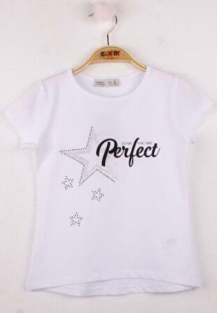 Toontoy Kız Çocuk Perfect Yıldız Baskılı Tişört